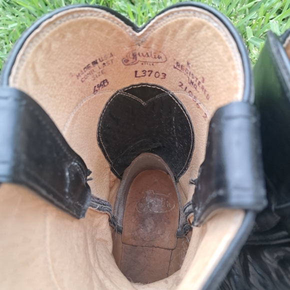 Vitage JUSTIN RoperBlack Leather Cowboy Boots Women Size 6.5 D - Picture 3 of 6